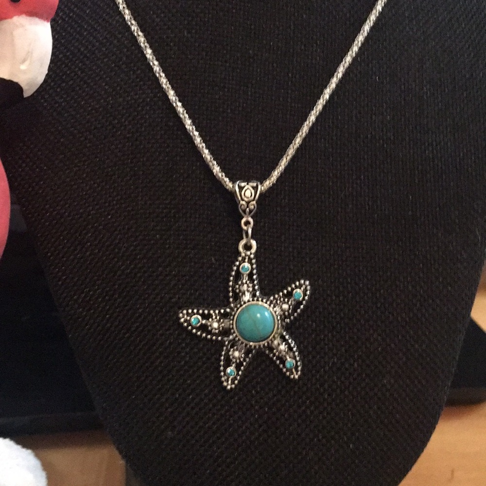 NEW. Antique Silver Coastal Necklace